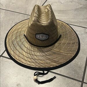 Huk Tan Straw Hat with Black Accent